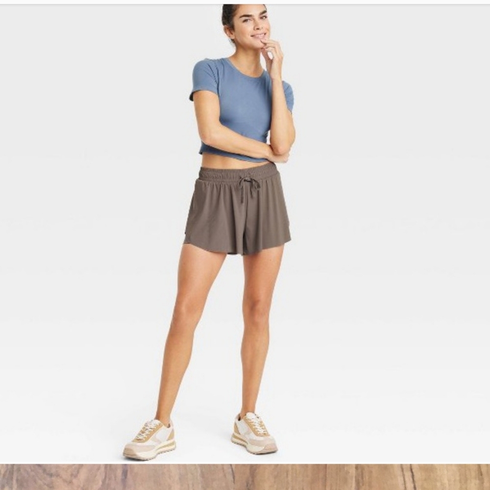 JoyLab Brown Athletic Shorts with Elastic Waistband XXL